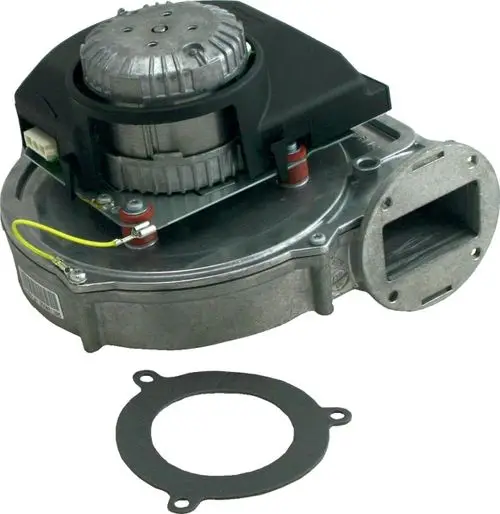 Ventilator mit Metallgehäuse und integriertem Motor, inklusive Dichtungsring, produziert von Wolf. Geeignet für spezifische Anwendungen im Maschinenbau.
